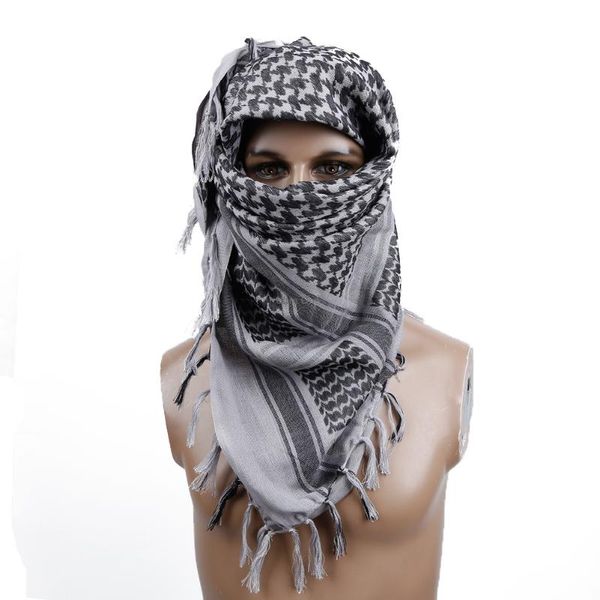 

fashion lightweight square scarves hiking climbing military arab tactical desert army scarf camping cs cycling men women caps & masks, Black