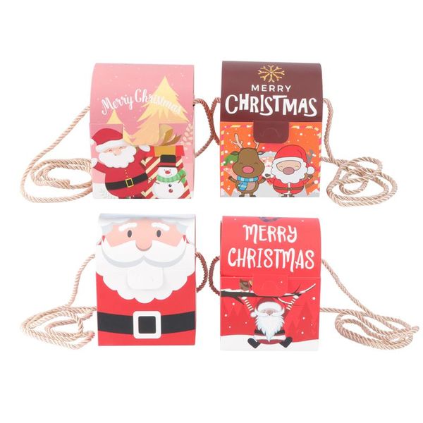 

gift wrap 4pcs christmas eve candy bag diagonal lovely paper packaging box