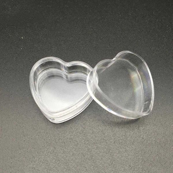 

5/20pc cream pot jar box cosmetic lip plastic heart shape containers nail decoration crafts refillable bottle empty storage bottles & j jars