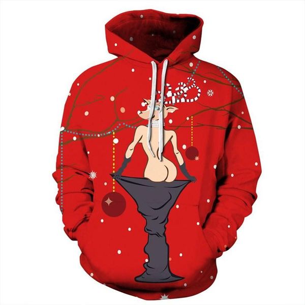 

women's hoodies & sweatshirts plus size 3d printing christmas woman men lovers ins spoof long sleeve women sweatshirt 2021 winter haraj, Black