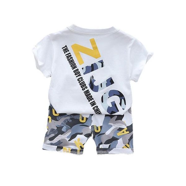

clothing sets summer kids boys casual clothes children girl camouflage t shirt shorts 2pcs/sets baby infant toddler cotton sportswear, White