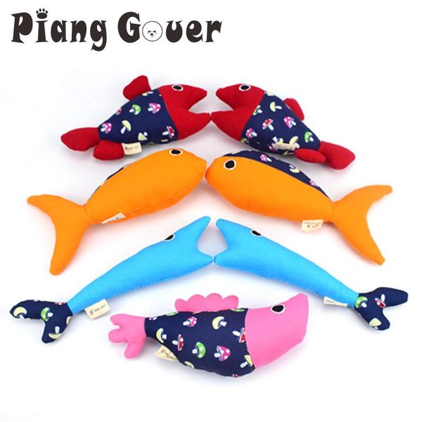 

cloth fish shape cat toys catnip soft cotton mint sound kitten toy interactive pet