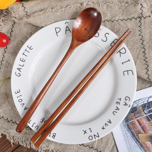 

chopsticks wooden spoon fork bamboo kitchen cooking utensil tools soup-teaspoon tableware set of spoons and