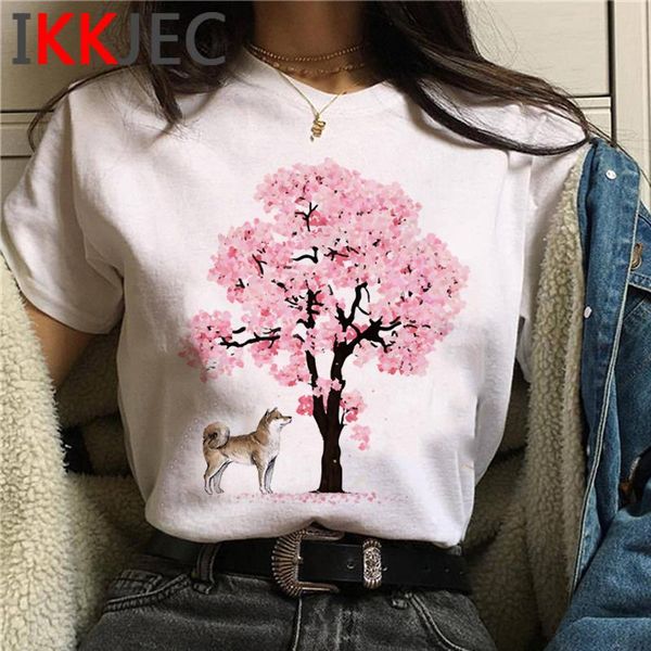 

women's t-shirt cute shiba inu doge t shirt female kawaii tumblr grunge, White