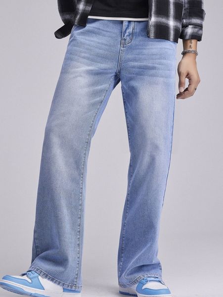 

men straight leg jeans s2ck#, Blue