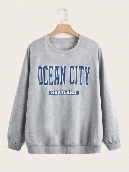 

plus letter graphic drop shoulder sweatshirt i0kf#, Black