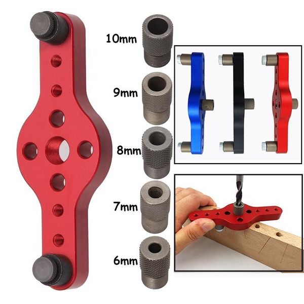 

professional hand tool sets vertical pocket hole jig woodworking 6/7/8/9/10mm drilling locator wood dowelling self centering drill guide kit