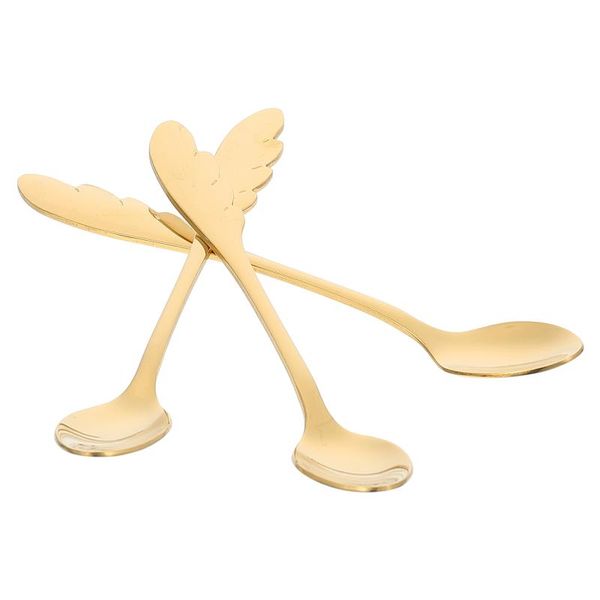 

spoons 6pcs stainless steel dessert scoops lovely ice cream (golden)