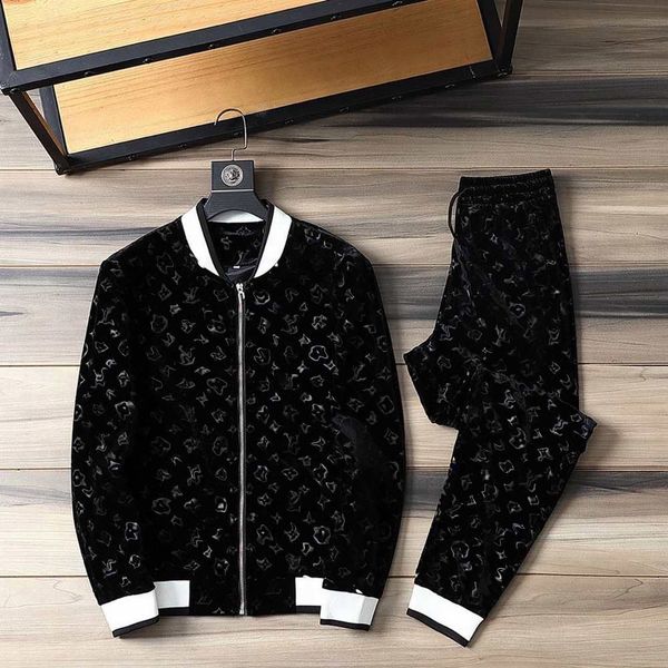 

mens womens designer tracksuits sportswear sweatshirt suit jacket white color stripe side ribbon retro casual essential in autumn and winter, Gray