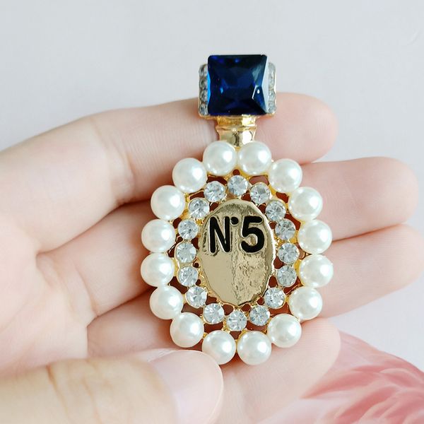 

wholesale perfume bottle diy jewelry accessories no5 pear rhinestone perfume bottle diy jewelry making components high quality, Blue;slivery