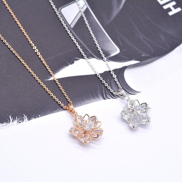 

necklace zircon leaf ladies clavicle chain fine jewelry pendant necklaces, Silver
