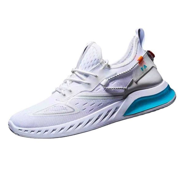 

2021 autumn men's running shoes casual sneakers lace up student flying woven, Black