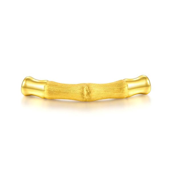 

link, chain pure 24k yellow gold bracelet 3d 999 women bamboo 1.86g, Black