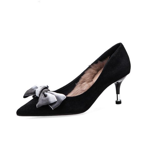 

arrival woman high heels pointed toe metal zipper party dress shoes, Black