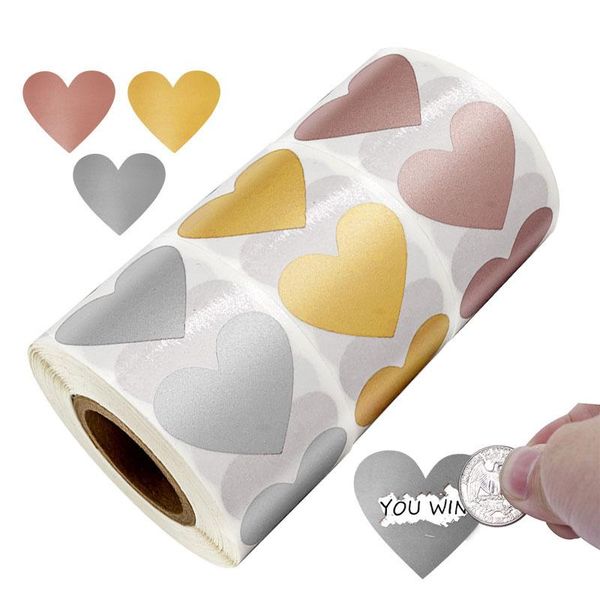 

300pcs rose gold heart stickers birthday party gifts sticker labels package decoration stationery envelop seals gift wrap
