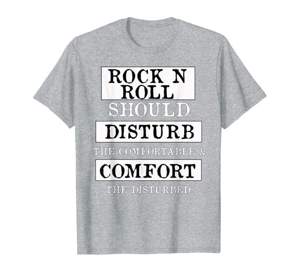

rock n roll shall disturb comfortable comfort the disturbed t-shirt, White;black