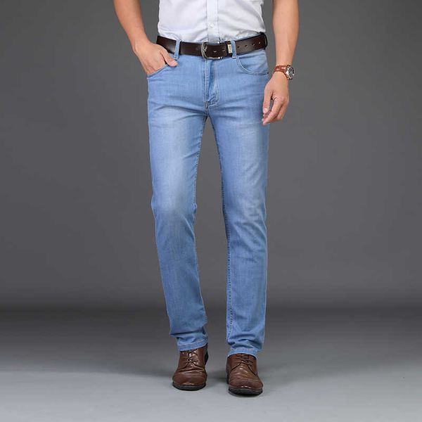 Schweüne Marke Männer Frühling Sommer Jeans Denim Herren Jeans Slim Fit Plus Größe bis 40 Große und große Männer Hosen Dünnes Kleid Jeans X0621