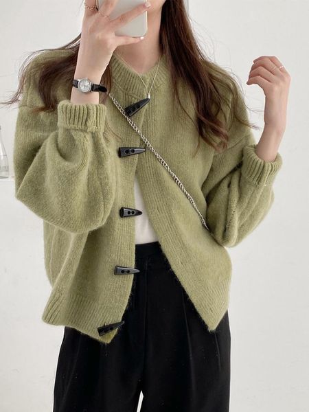 

women's knits & tees mohair sweater cardigans women korean autumn winter long sleeve knitted sweaters coat loose jumper oversized cardi, White