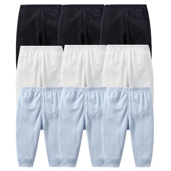 

trousers born 3pcs solid cotton baby boy pants pajama casual 0-24m girl legging autumn pure spring ropa, Blue