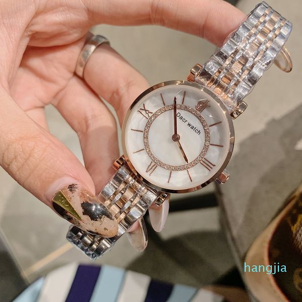 

face watch shell women's watch, Slivery;brown