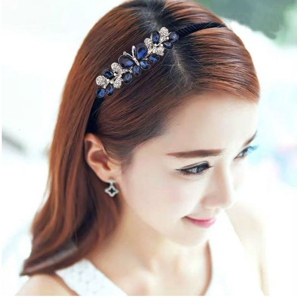 

merlan plated set hairpin headband jewelry crystal hairband headband, Black;brown