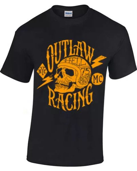 

hombre moteros camiseta motos retro mujer grunge retro outlaw carreras, White;black
