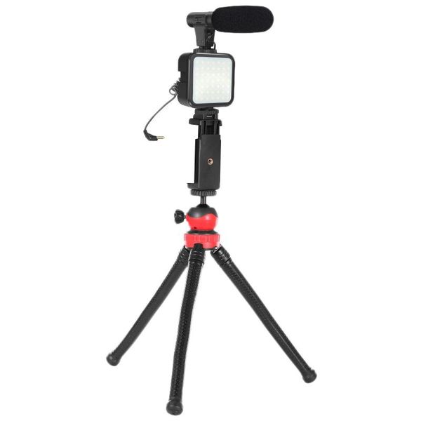 

smartphone video kit phone bracket microphone led lights combination set for vlog live recording cell mounts & holders