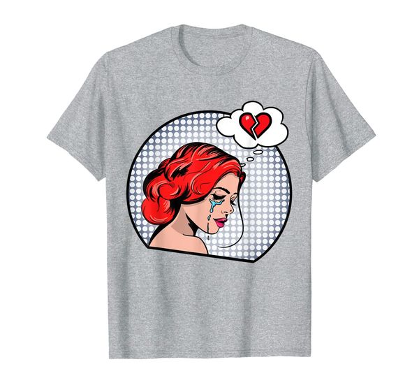 

pop art t-shirt. pop art love. pop art women cry., White;black