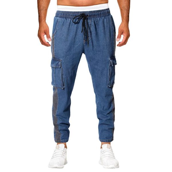 

men's pants summer european and american mens multi-pocket casual joggers men plaid five-point short cargo pantalon homme overall, Black