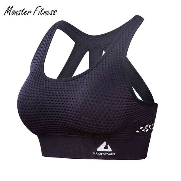 

2018 women sports bra high impact for fitness yoga running pad cropped wear tank push up, Red;black