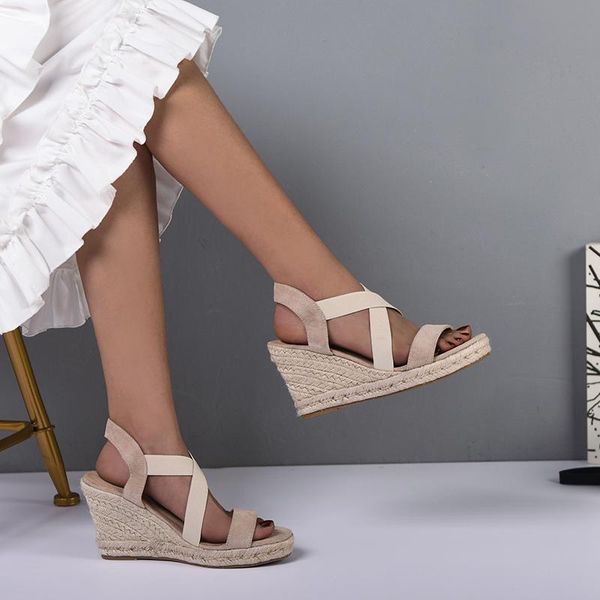 

dress shoes women's platform sandals female leather wedges sandal lady luxury beach high heel ankle strap, Black