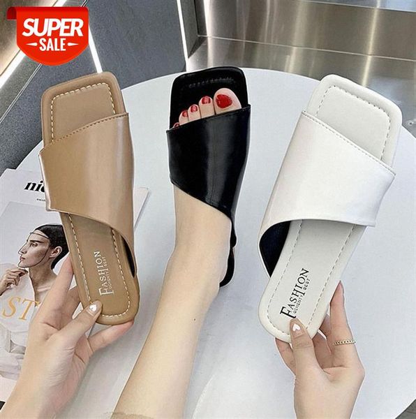 

women's sandals and slippers, low-heeled, one-line korean style, outer wear, fashion slippers ladies #348n, Black