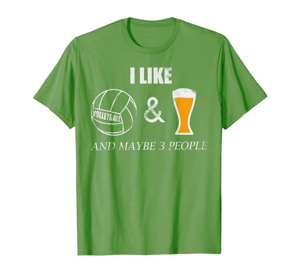 

i like volleyball and beer and maybe 3 people funny sporty t-shirt, White;black