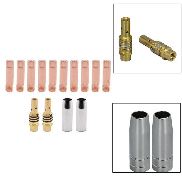 

14pcs 15ak welding torch consumables mig gas nozzle tip holder of storage bags
