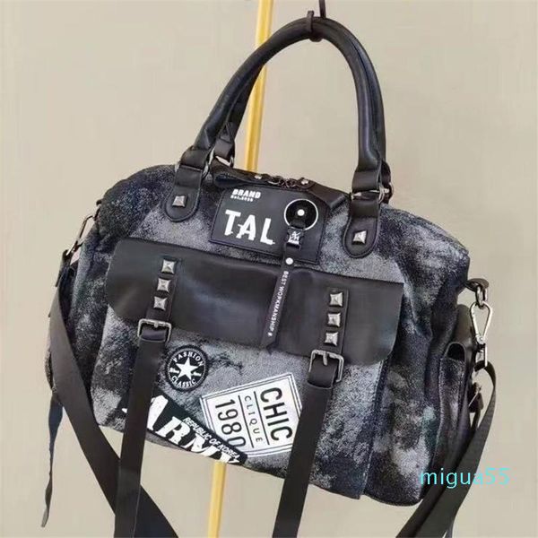 

cross body nylon tote bag women designer handbag girl shopper fashion casual personalized rivet multi-pocket large capacity travel