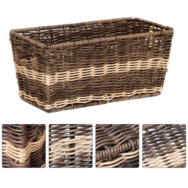 

storage baskets 1pc bathroom basket imitation rattan-woven simple box