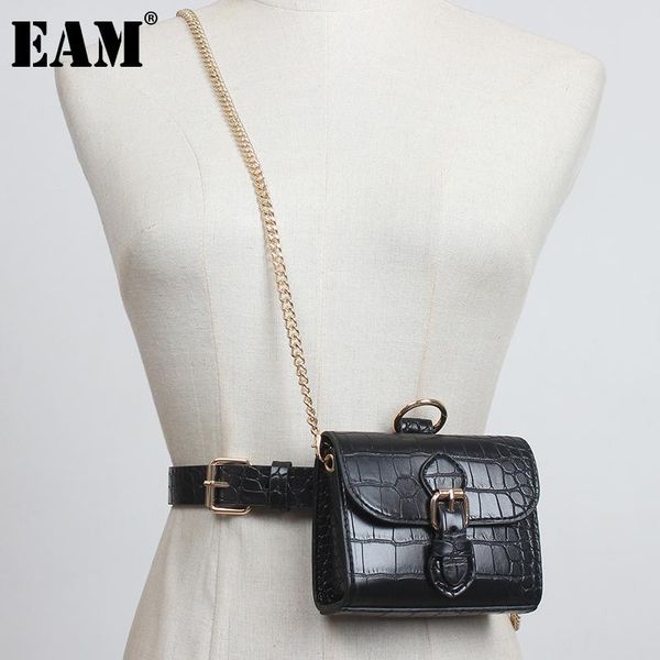 

belts [eam] pu leather black metal chain mini-bag long belt personality women fashion tide all-match spring autumn 2021 1dd2834, Black;brown