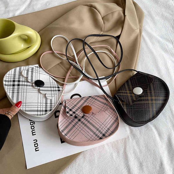 

handbag handmade bag 2021 fashion leisure versatile plaid saddle single shoulder messenger
