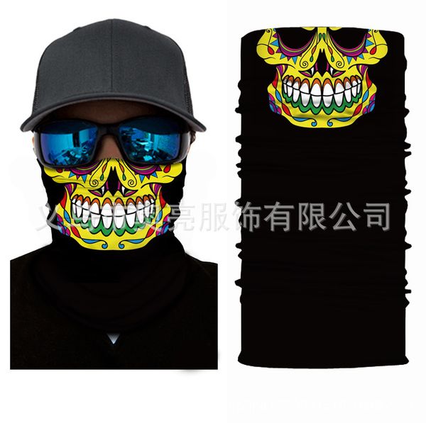 

skull printed personalized versatile mask summer sunscreen magic scarf seamls