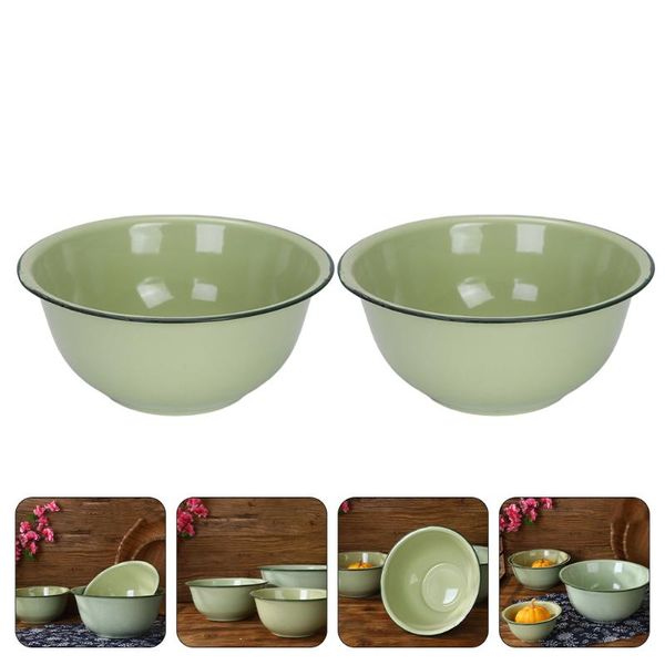 

bowls 2pcs durable bowl powder dough vintage style containers