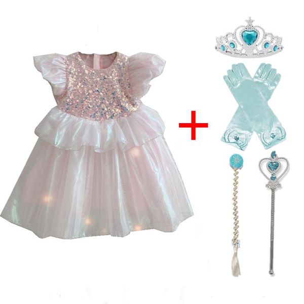 

4-10 years snow queen 2 princess costume weeding evening flower girl sequin ball gown halloween party kids dresses for girls girl's, Red;yellow
