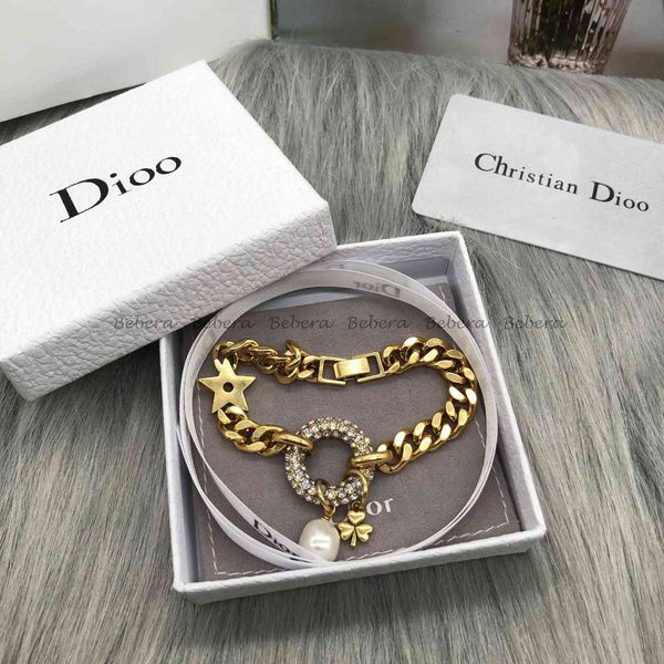 

special offer 75% off outlet online 2021 new letter pearl net red heavy industry bracelet high version, Silver
