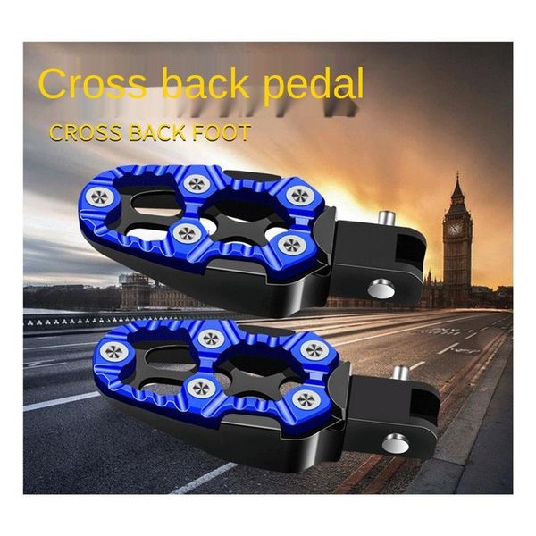 

pedals motorcycle retro black gold blue red footrest foot universal scooter fashion rests moto motor vintage pegs