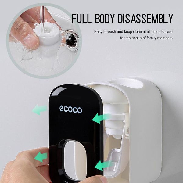 

bathroom accessories set automatic toothpaste dispenser squeezer wall mount holder toothbrush rack bath accessory