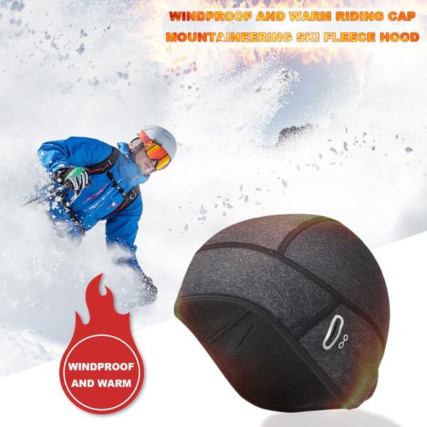 

cycling cap motorcycle riding winter hat windproof running skiing bike headwear portable waterproof elements caps & masks, Black