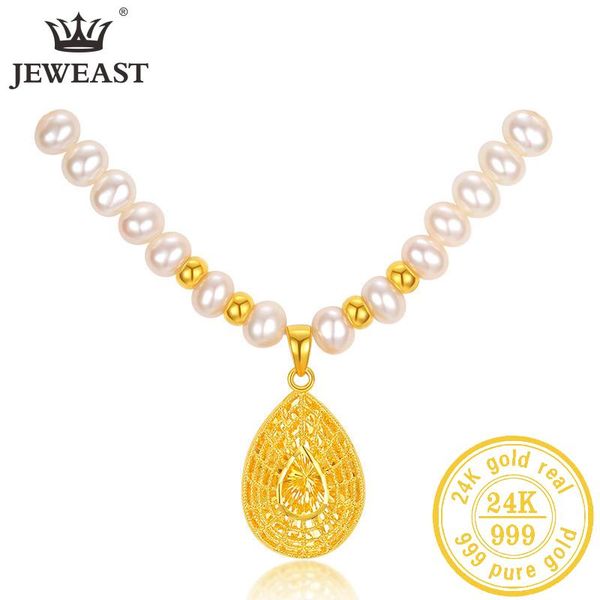 

chains jlzb 24k pure gold necklace real au 999 solid chain beautiful upscale trendy classic party fine jewelry sell 2021, Silver
