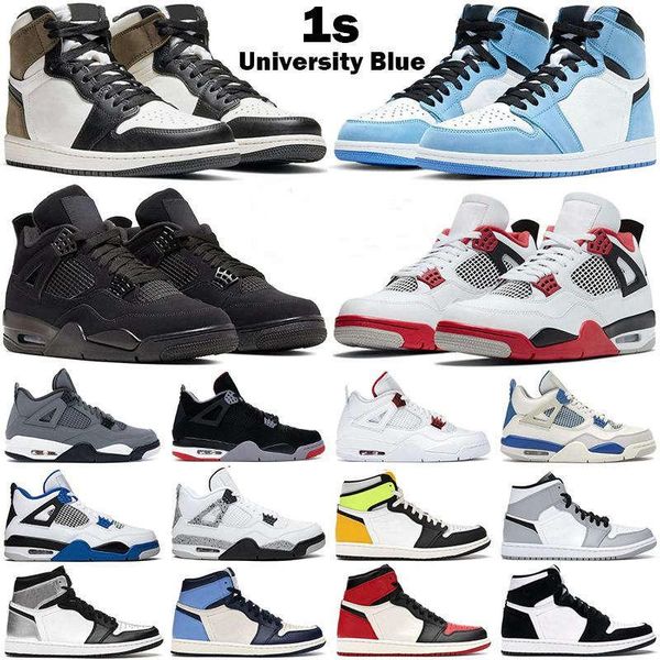 

basketball shoes men women 1s high og 1 university blue dark mocha obsidian light smoke grey 4s fire red black cat mens sneakers