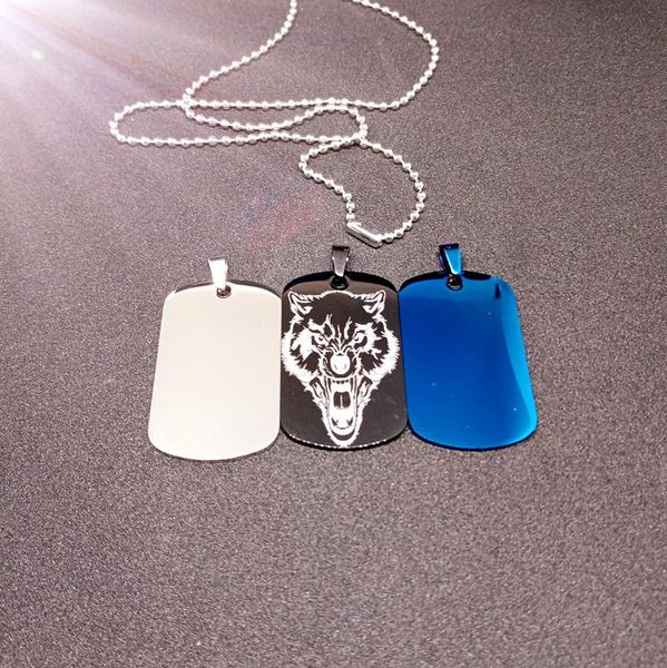 

lucky geometry stainless steel chinese animal wolf zodiac sign pendant necklace ancient creatures men women gift jewelry necklaces, Silver