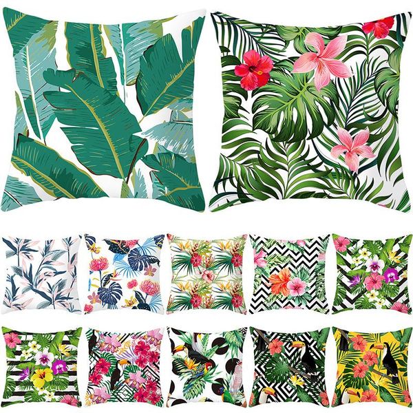

pillow case 1pc 45*45cm green plants cushion cover car home decoration