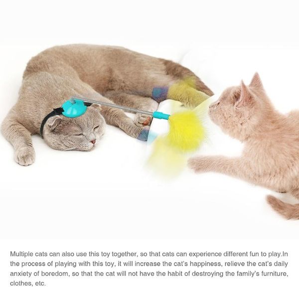 

cat toys interactive toy indoor with suction cup spring tumbler feather soft